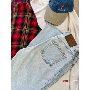 Womens 90s Calvin Klein 5 Pocket Light Stonewash Straight Leg High Waisted Jeans